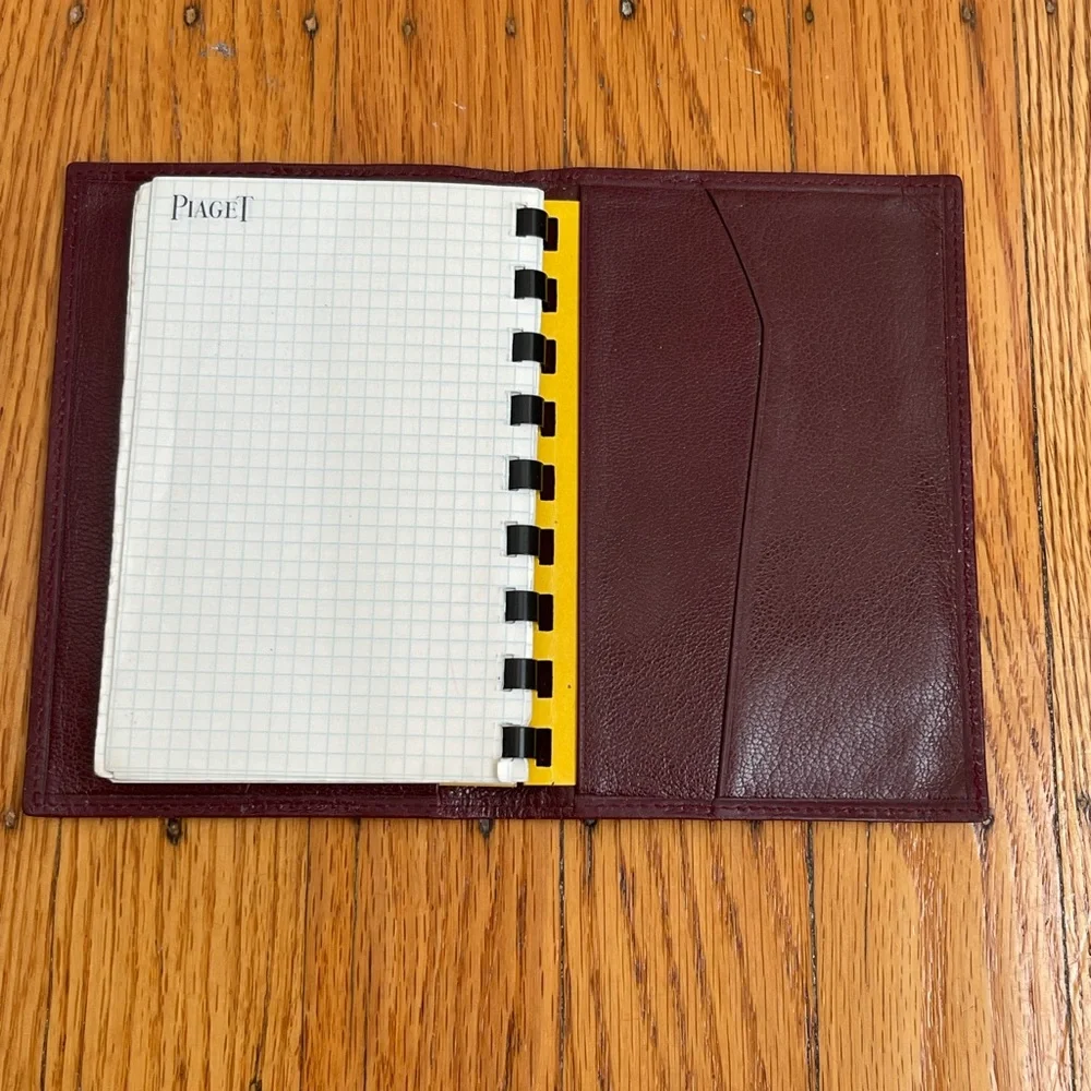 Vintage Piaget Burgundy Leather Portfolio with Notebook or Passport Cover
